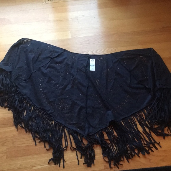 Parfois NWT Black Shawl with fringe - Picture 6 of 8